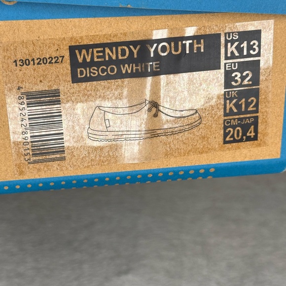 Hey Dude Wendy Youth “Disco White” – Size K13 – Brand New with Box! - Picture 10 of 10